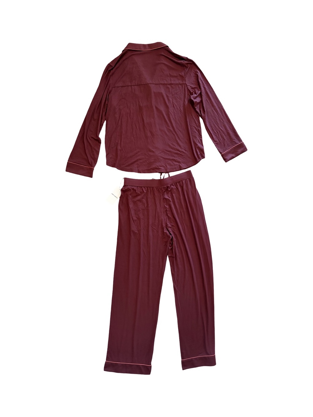 Cozy Earth NWT Bamboo Stretch-Knit Classic Long Sleeve PJ Set Burgundy Size M - Picture 7 of 10